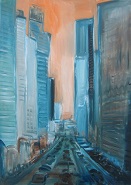 In a street canyon of LA, 70x50 cm, 2013